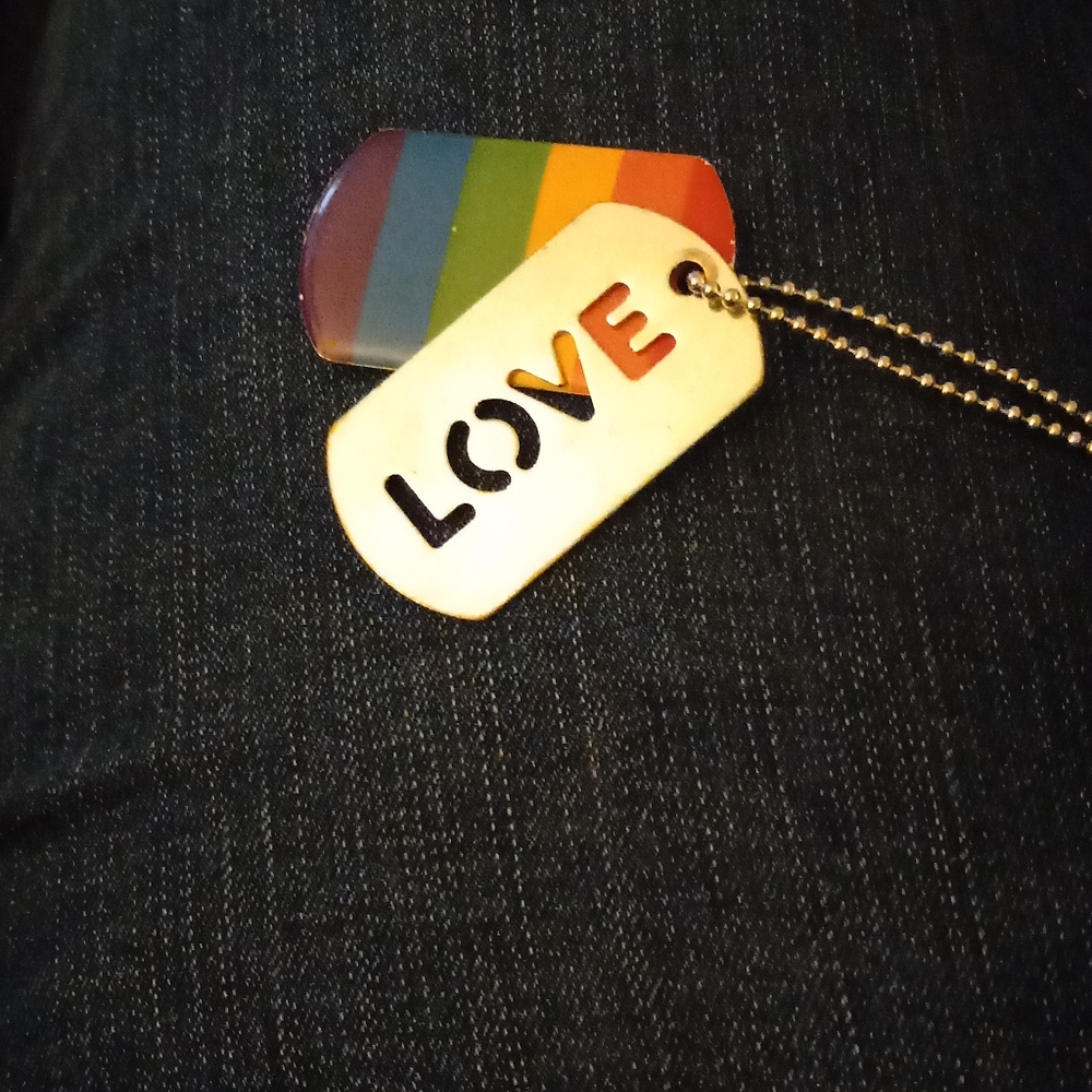 Stainless Steel Pride Love Dogtag